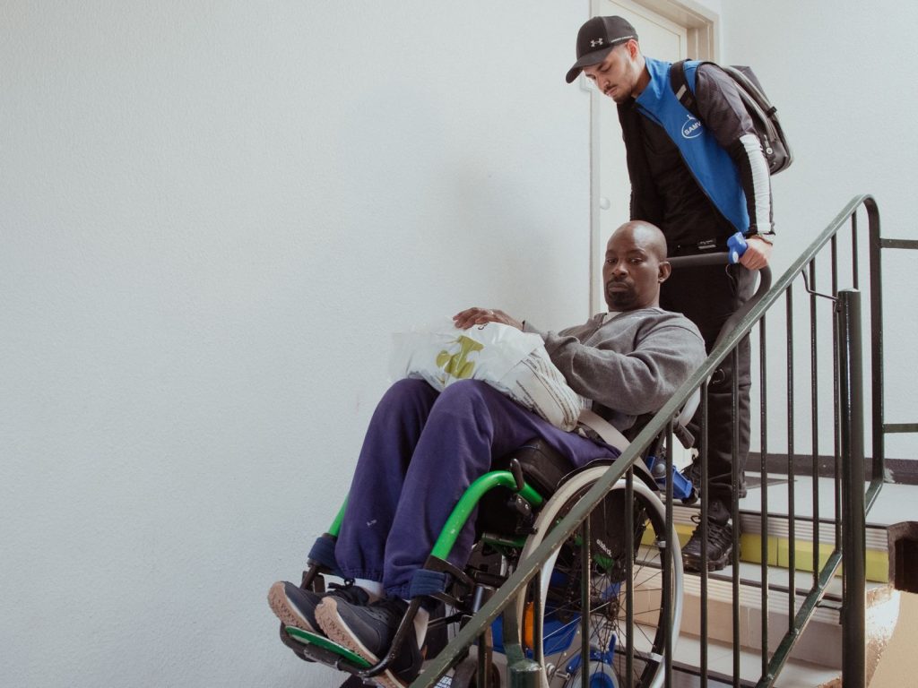 VertiMove monte-escalier électrique mobile SAMV en intervention
