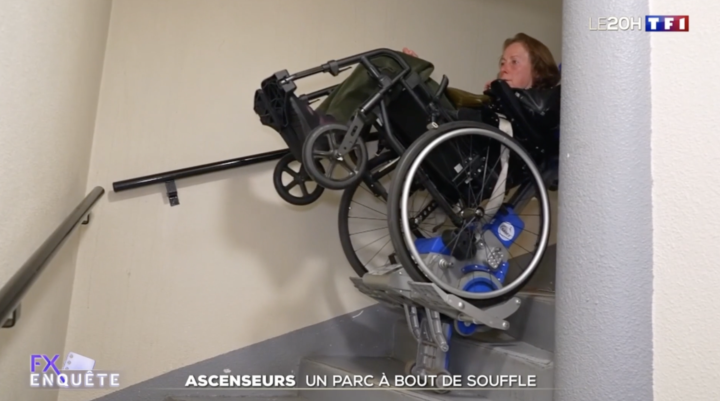 SAMV reportage 20H TF1 panne d'ascenseur mobilité verticale 8 mai 2026